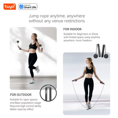 Tuya Smart Jump Rope,App Data Analysis,Workout Jump Ropes for Home Gym,Crossfit,Jumping Rope Counter for Exercise for Men, Women